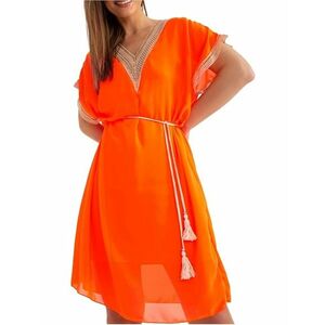 Neon narancssárga légies nyári ruha kép