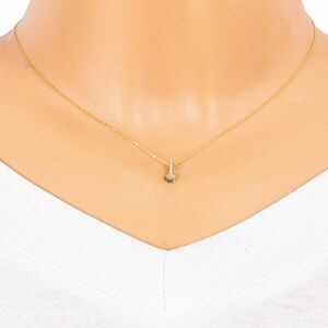 Gyémánt nyaklánc 14K aranyból - kis keret, kerek briliáns, vékony lánc kép