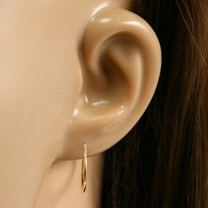 Arany karika fülbevalók 14K aranyból - vékony, lekerekített vállak, fényes felület, 17 mm kép
