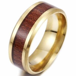Wooden Gyűrű-Arany/SötétBarna/52mm KP17189 kép