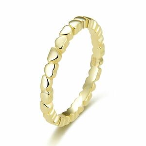 Beneto Beneto Aranyozott ezüst gyűrű szívvel AGG344-GOLD 60 mm kép