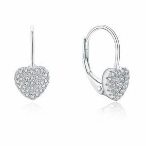 MOISS MOISS Romantikus ezüst szív fülbevaló cirkónium kővel E0000560 kép