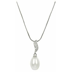 JwL Luxury Pearls JwL Luxury Pearls Ezüst nyaklánc gyöngyökkel és cirkónium kövekkel JL0200 (lánc, medál) kép
