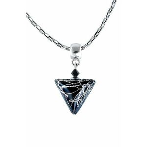 Lampglas Lampglas Elegáns nyaklánc Black Marble Triangle tiszta ezüsttel a Lampglas NTA2 gyöngyben kép