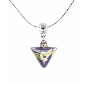 Lampglas Lampglas Bájos nyaklánc Purple Triangle 24 karátos arannyal ellátott Lampglas NTA10 gyönggyel kép