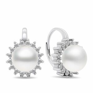 Brilio Silver Brilio Silver Lenyűgöző ezüst fülbevaló gyöngyökkel és cirkónium kővel EA418W kép