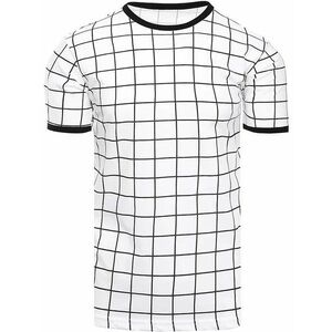Fehér póló négyzet alakú mintával kép