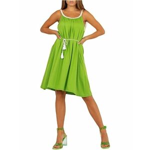 Világos zöld mini ruha kötött pántokkal kép