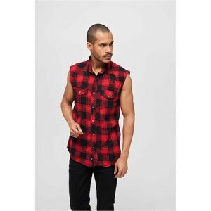 Brandit Checkshirt Sleeveless red/black kép