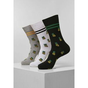Mr. Tee Recycled Yarn Pineapple Socks 3-Pack white/heather grey/black kép
