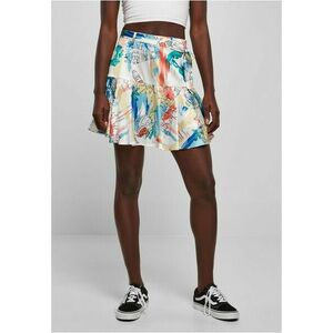 Urban Classics Ladies AOP Satin Mini Skirt softyellowvacation kép