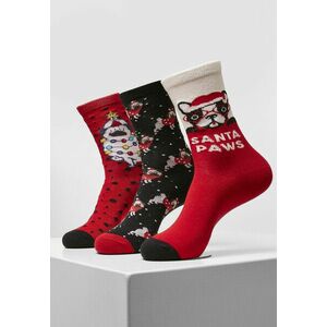 Urban Classics Pug Christmas Socks 3-Pack multicolor kép