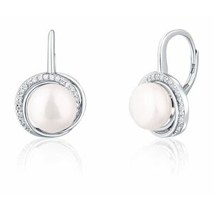 JwL Luxury Pearls JwL Luxury Pearls Luxus ezüst fülbevaló gyöngyökkel és cirkónium kővel JL0738 kép