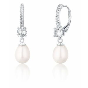 JwL Luxury Pearls JwL Luxury Pearls Gyönyörű fülbevaló igazgyöngyökkel és cirkónium kővel JL0739 kép