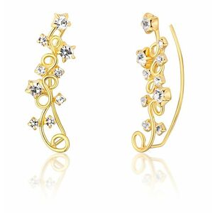 JwL Luxury Pearls JwL Luxury Pearls Gyönyörű aranyozott hosszú fülbevaló kristályokkal JL0740 kép