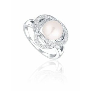 JwL Luxury Pearls JwL Luxury Pearls Bájos gyűrű valódi gyöngyökkel és cirkónium kövekkel JL0759 56 mm kép