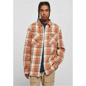 Urban Classics Long Oversized Checked Leaves Shirt softseagrass/red kép