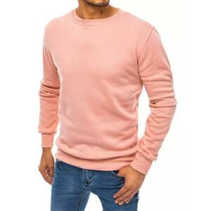 Férfi szabadidős kapucnis pulóver kapucni nélkül világos rózsaszínű kép
