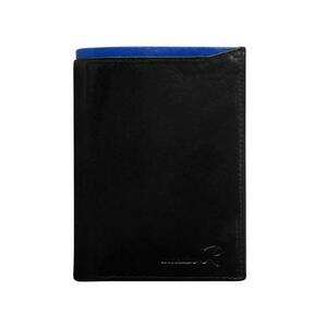 Férfi fekete bőr pénztárca kék modullal kép