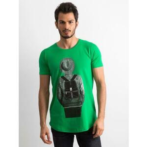 Férfi zöld póló nyomtatással kép
