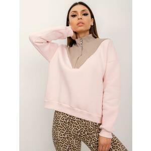 Női pulóver RUE PARIS Candice világos rózsaszínű kép