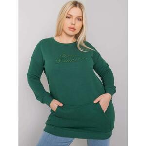 Női plus size hosszú melange pulóver EASTON sötétzöld kép