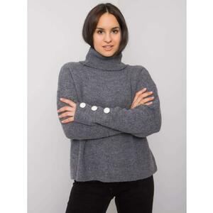Női garbó Emrie RUE PARIS sötétszürke színű pulóver kép