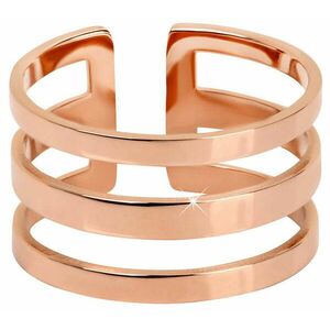 Troli Troli Stílusos rózsaszín aranyozott hármas acél gyűrű kép