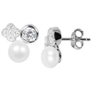 JwL Luxury Pearls JwL Luxury Pearls Gyengéd fülbevaló igazgyöngyökkel és cirkónium kövekkel JL0539 kép