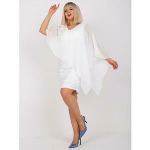 Női elegáns plus size ruha applikációval TINNA fehér kép