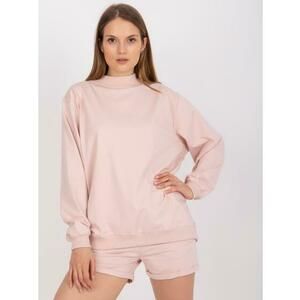 Női pamut pulóver BASIC világos rózsaszínű kép