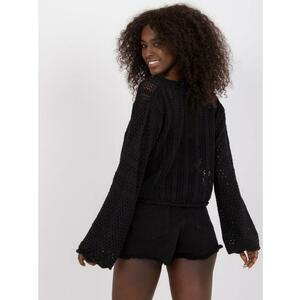 Női csipkés pulóver mintás RUE PARIS fekete kép