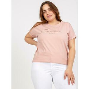 Női szlogenes plus size póló ITA rózsaszínű kép