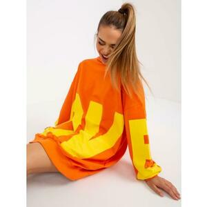 Női kapucnis pulóver MAE narancssárga-sárga nyomtatással kép
