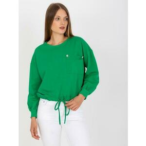 Női kapucnis pulóver zsebbel RUE PARIS zöld kép