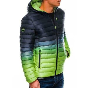 Férfi steppelt kabát CALLUMsötétkék/zöld kép