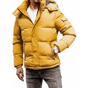 sárga steppelt téli kabát kép