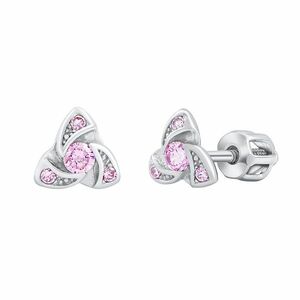 Silvego Silvego Gyengéd ezüst fülbevaló rózsaszín cirkónium kővel Brilliance Zirconia silvegob70497bdsp kép