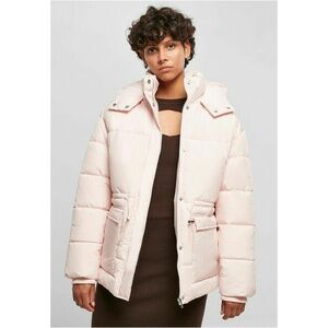 Urban Classics Ladies Waisted Puffer Jacket pink kép