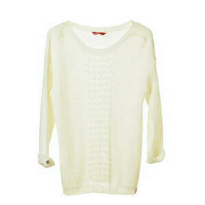 Edc fehér, csillogó női kötött pulóver – XXL kép