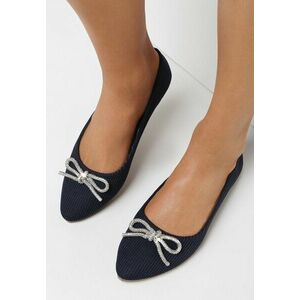 Tengerész kék színűek Balerina lapossarkú cipő kép