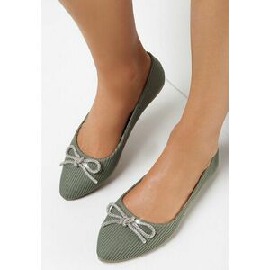 Zöld színűek Balerina lapossarkú cipő kép