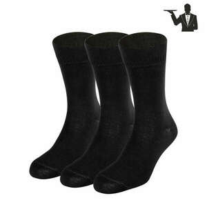 Dressa pamut gumi nélküli pincér zokni - fekete - 35-38 - 3 pár kép