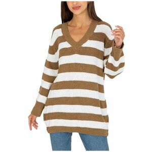 Bézs és krémszínű csíkos pulóver kép