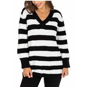 fekete-fehér csíkos pulóver kép