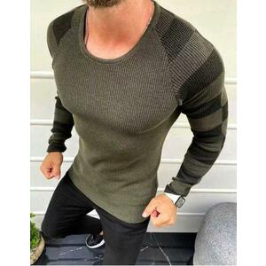 Férfi wrap pulóver khaki színű kép