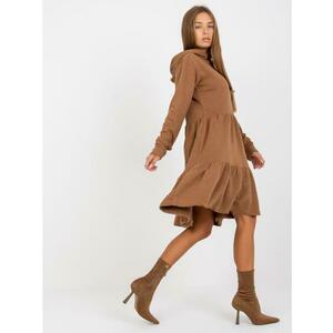 Női meghosszabbított kapucnis pulóveres ruha FRESH MADE barna kép