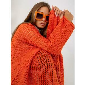 Női oversize pulóver széles ujjakkal OCH BELLA narancssárga kép