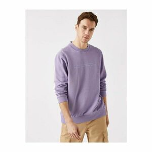 Koton Men's Purple Printed Crew Neck Long Sleeve Sweatshirt kép