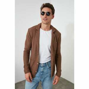 Trendyol Cinnamon Men's Jacket Collar Textured Cardigan kép